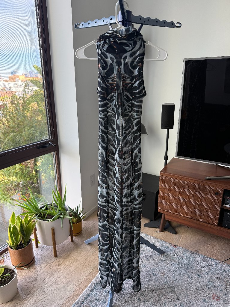 Badinka Neural Static Hooded Dress (M) — image 4 of 8